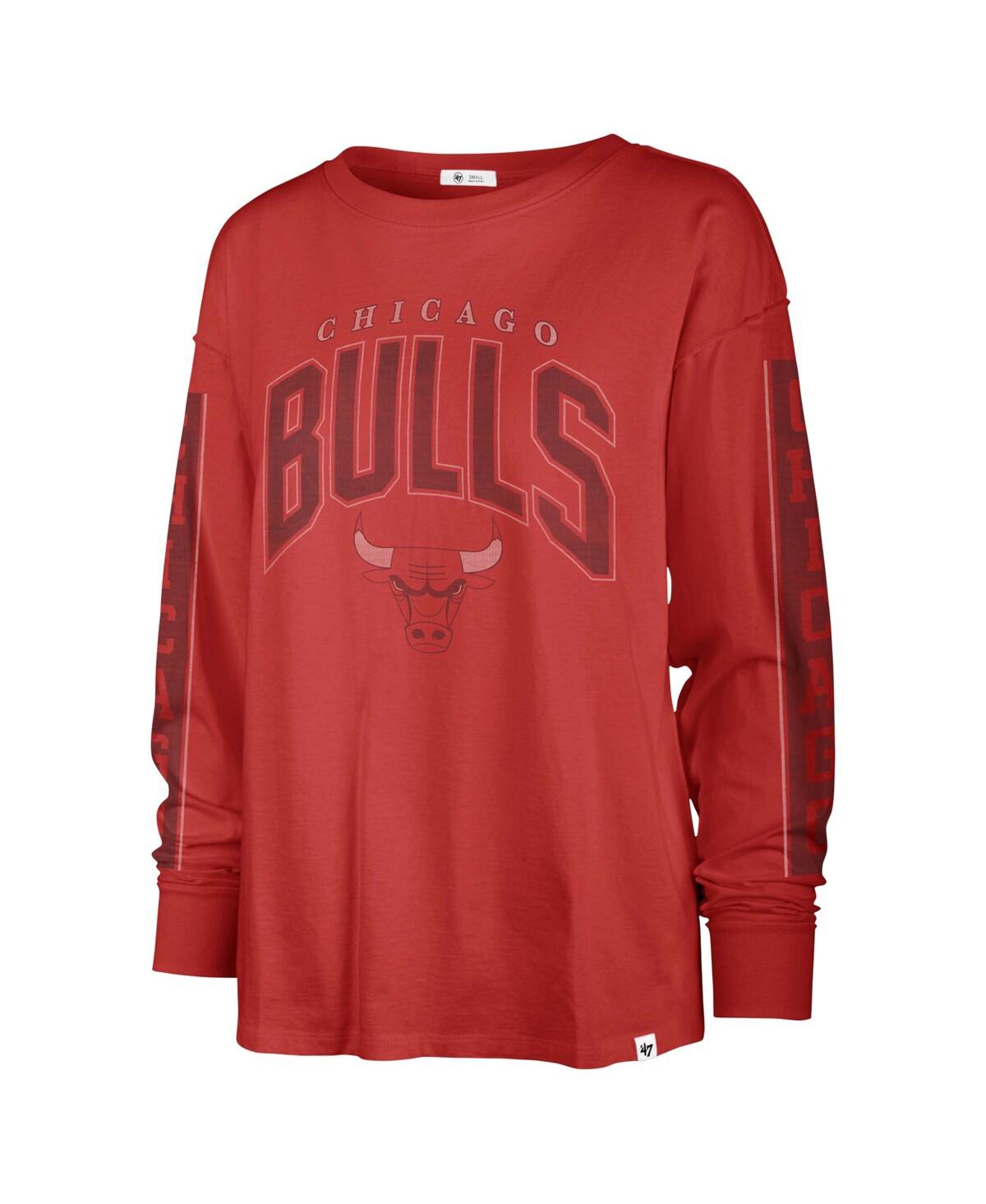 47 BRAND WOMEN'S RED CHICAGO BULLS TOMCAT LONG SLEEVE T-SHIRT 