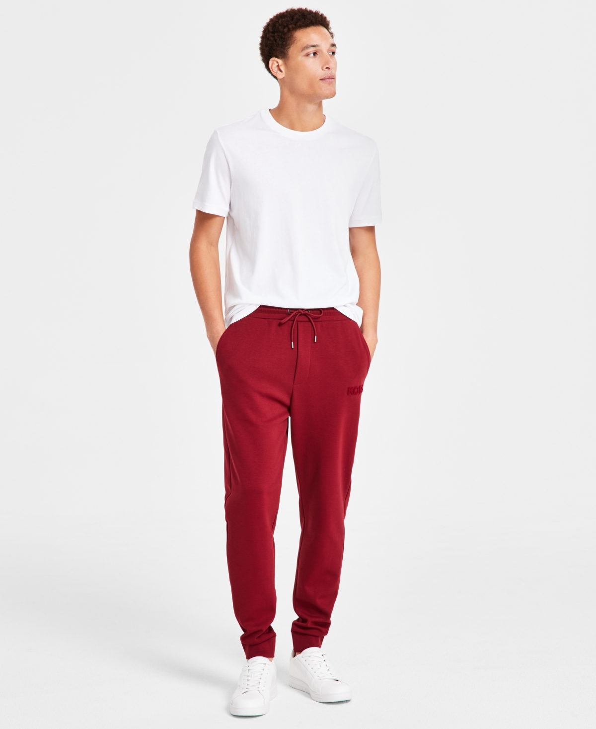 Michael Kors Men's Textured-Logo Jogger Pants