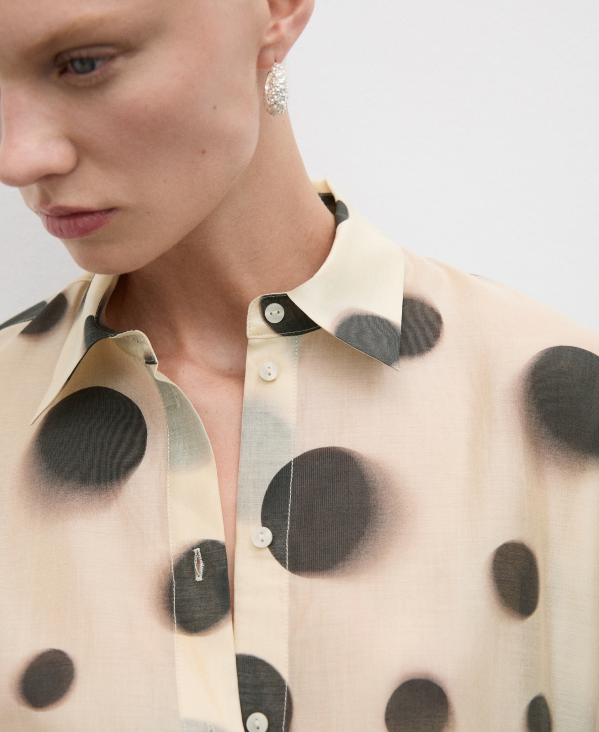 Mango Women's Polka-Dot Lyocell Shirt