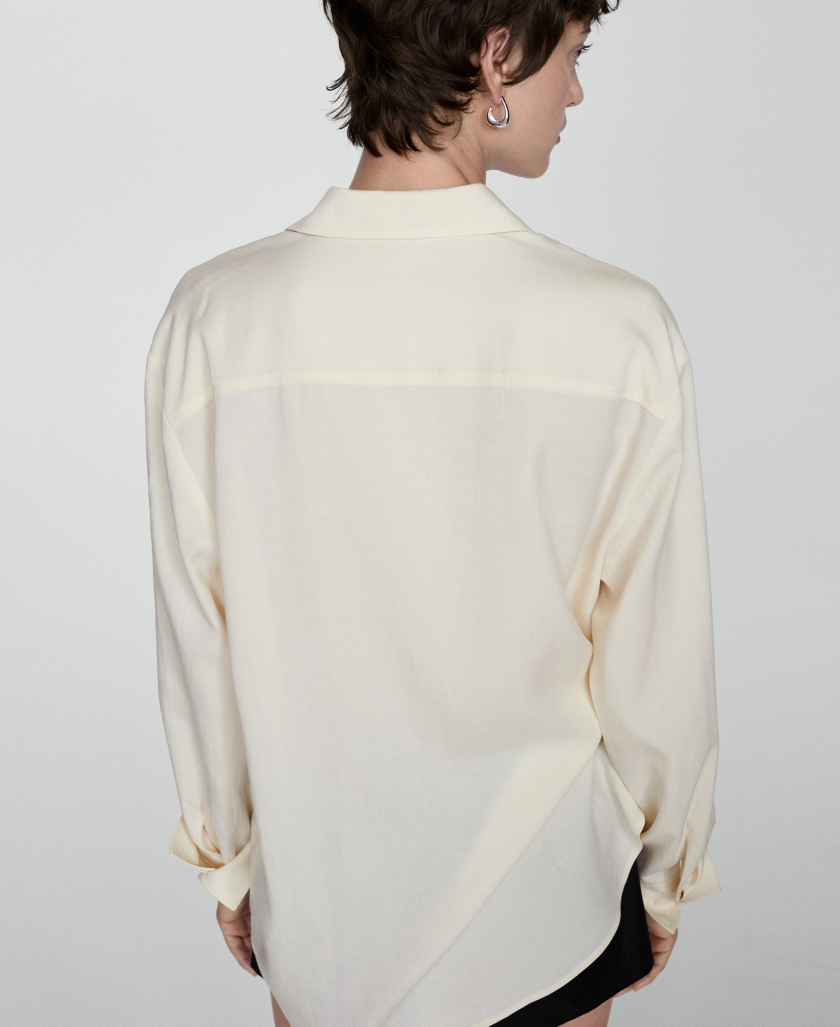 MANGO WOMEN'S OVERSIZED LYOCELL SHIRT 