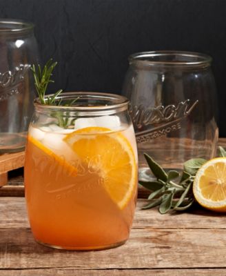 4 Piece Glass Belly Shaped Jars