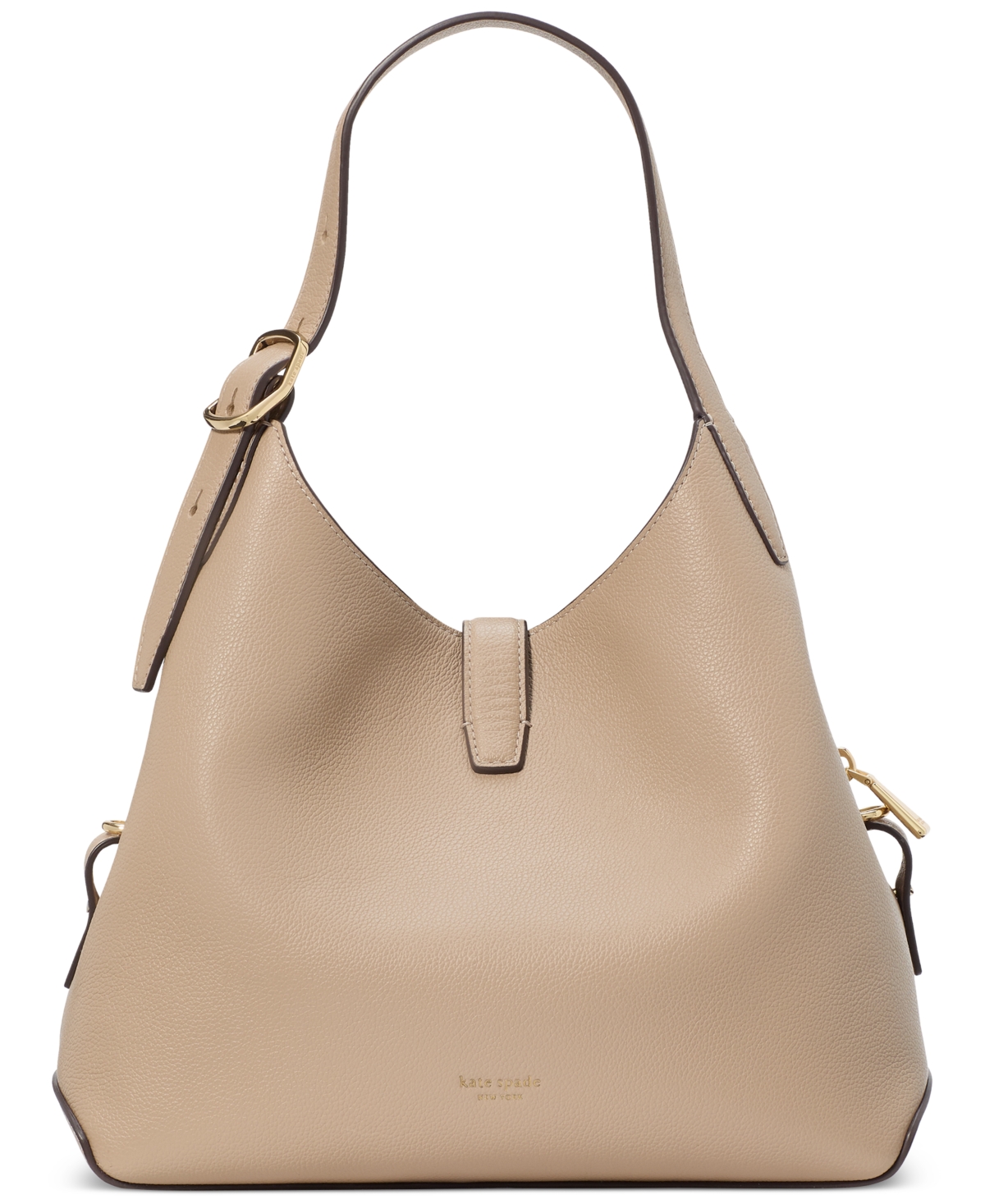 Shop Kate Spade Deco Pebbled Leather Tote Bag In Timeless Taupe