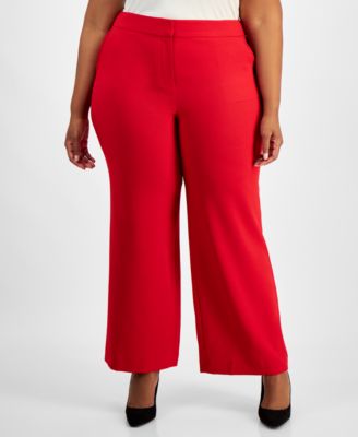 Plus Size Mid-Rise Wide-Leg Pants