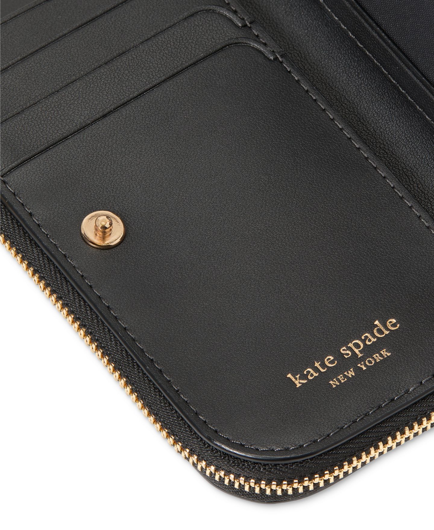 Женский кошелёк kate spade new york Devin Small Saffiano Leather Slim Bifold Wallet, цвет: Чёрный — фото 4