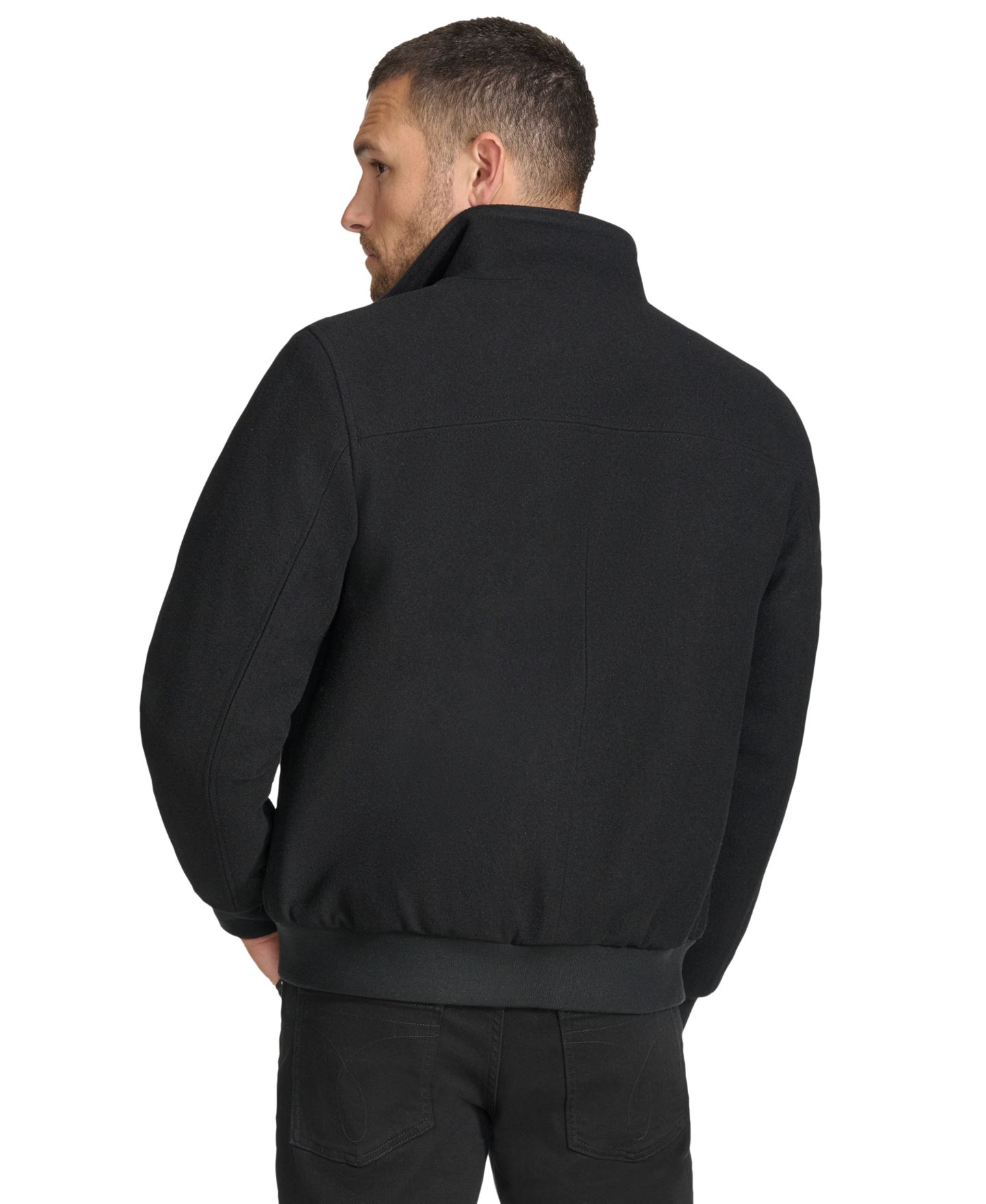 Мужская куртка Calvin Klein Wool Bomber With Knit Trim, цвет: Чёрный — фото 2