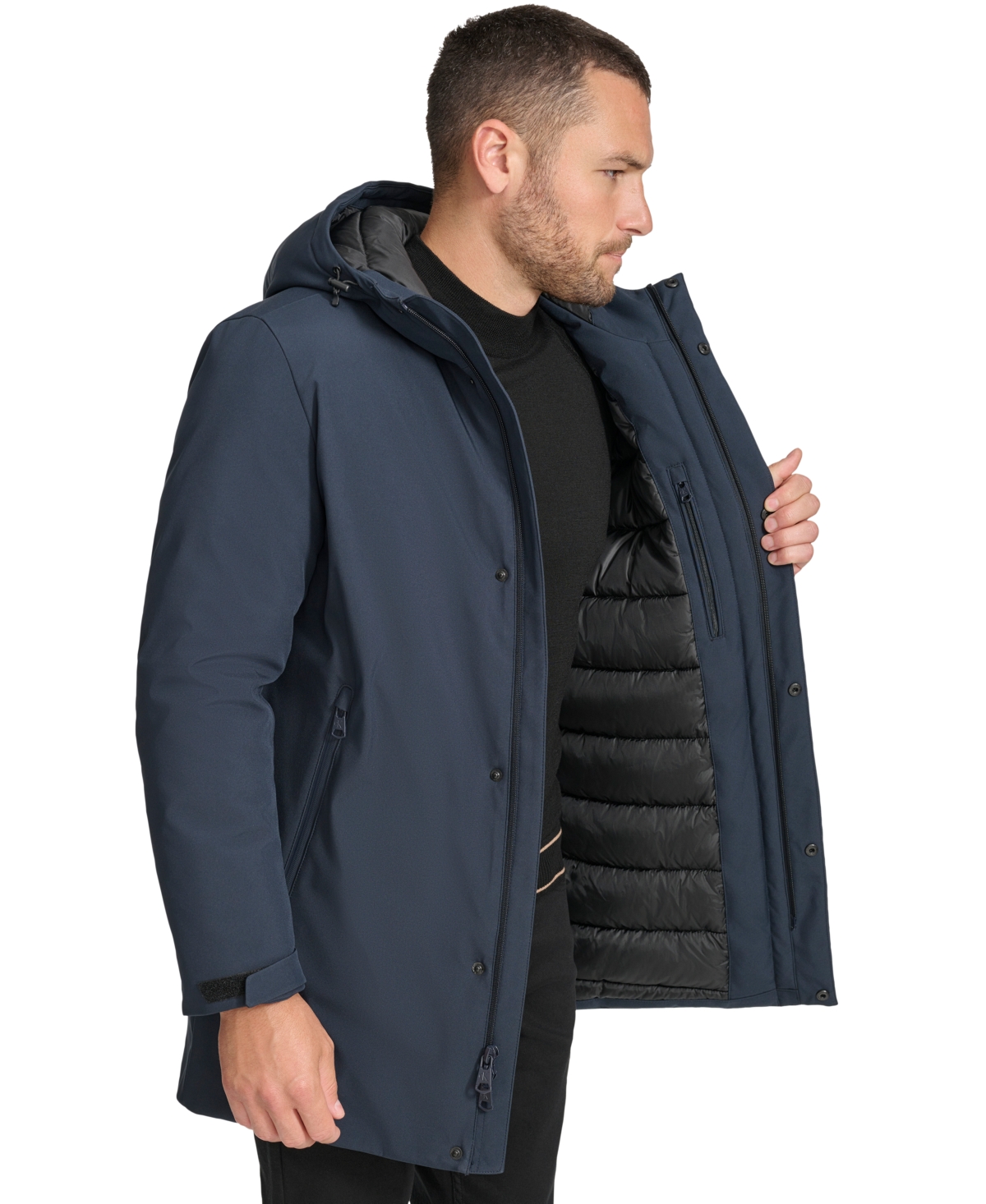 Men's hooded stadium coat top