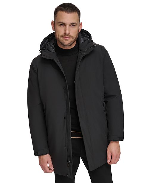 alfani Calvin Klein Men's Flextech Stretch Water-Resistant Hooded Stadium Jacket Men's Fashion & Accessories