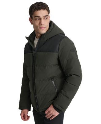 Men's Mixed-Media Puffer Coat, Created for Macy's 