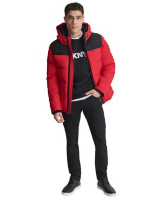 Men's Mixed-Media Puffer Coat, Created for Macy's 