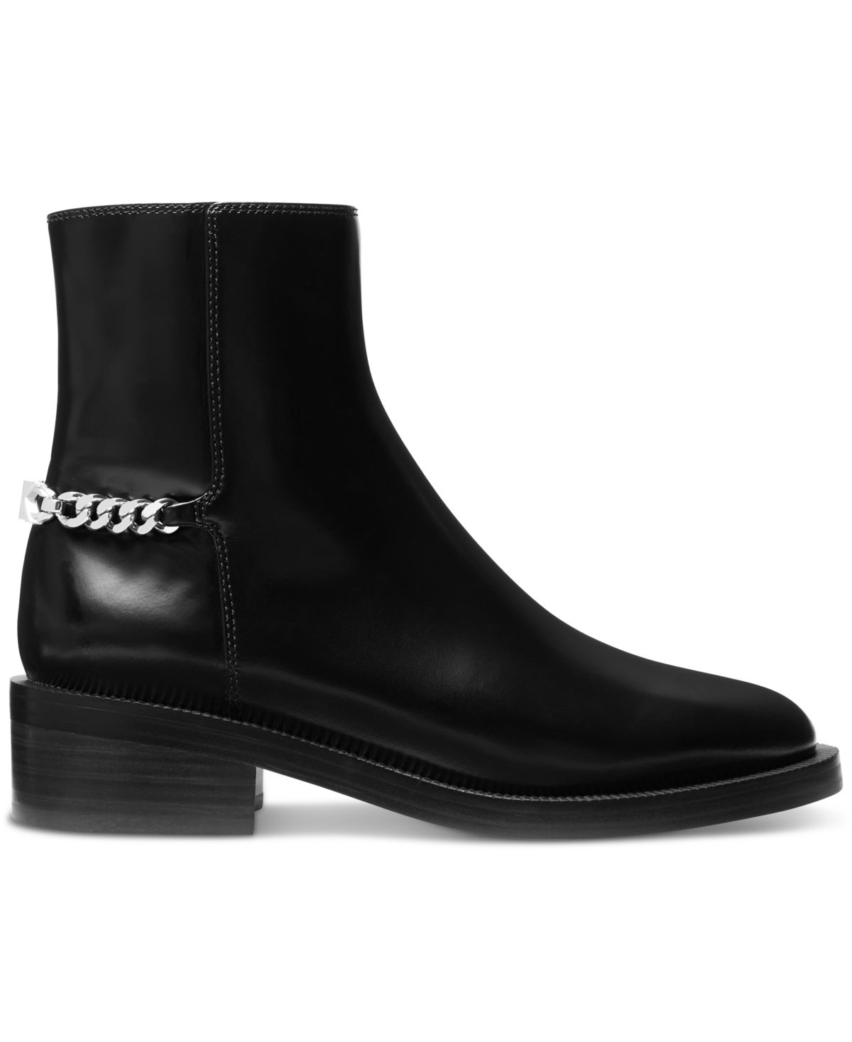 Michael Kors Carlisle Low Heels Ankle Boots In Black Leather In Black