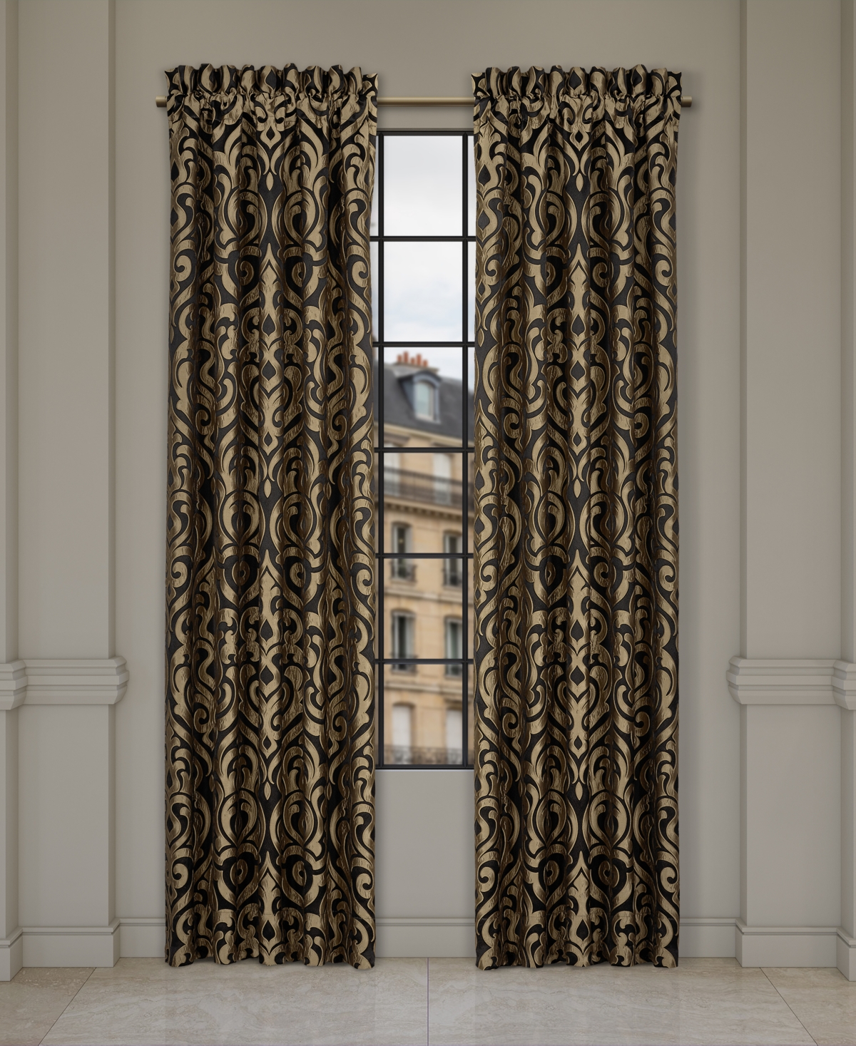 Bolero Window Panel Pair, 50" x 84" - Pewter