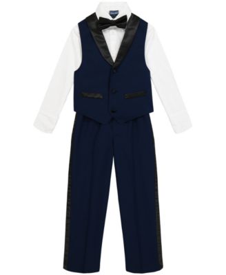 Nautica Toddler and Little Boys Tuxedo Vest 4-Piece Set - Bright Blue