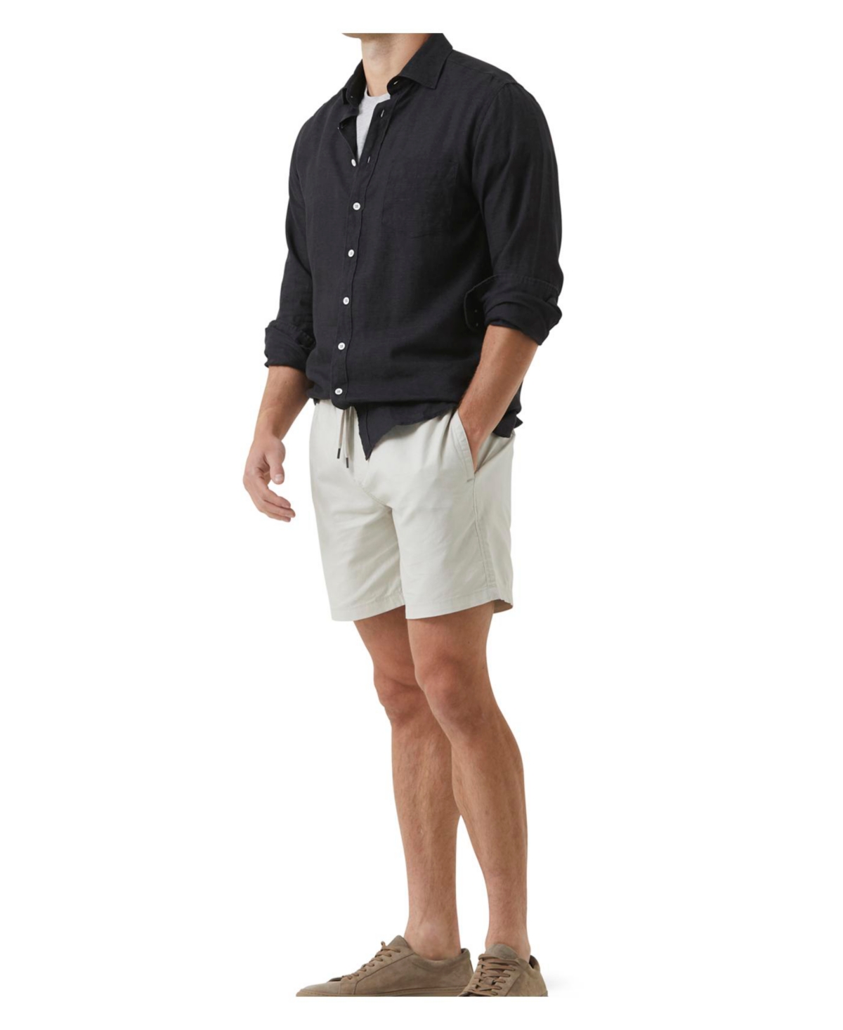 Rodd & Gunn Men's Seaford Sports Fit Long Sleeve Linen Shirt In Black