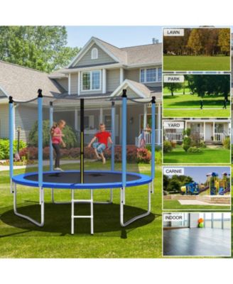 8 Ft Outdoor Trampoline with Safety Closure Net
