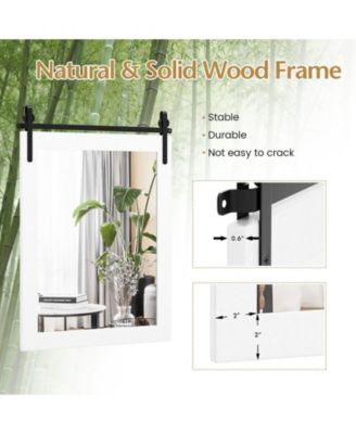 30 x 22 Inch Wall Mount Mirror with Wood Frame