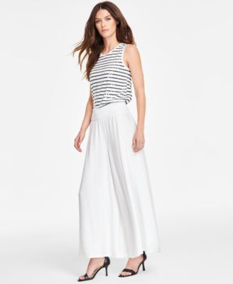 Women's Smocked-Waist Wide-Leg Pull-On Pants