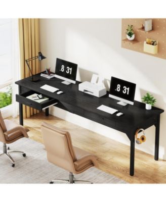 78.7" Extra Long Computer Desk, Double Desk with 2 Drawers, Two Person Desk Large Executive Office Desk, Writing Table Study Desk for Home Office