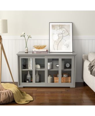 Antique Stackable with Height Adjustable Shelf Kitchen Storage Sideboard Cabinet