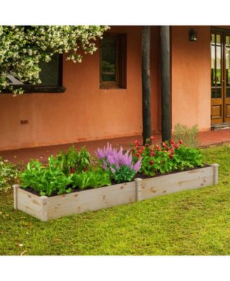 Wooden Raised Garden Bed Outdoor for Vegetables Flowers Fruit