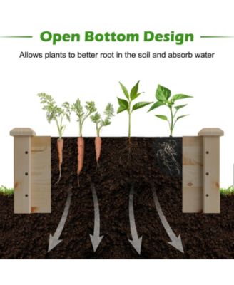 Wooden Raised Garden Bed Outdoor for Vegetables Flowers Fruit