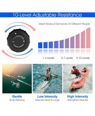 Foldable Quiet Operated Fitness Rowing Machine with 10 Level Adjustable Resistance