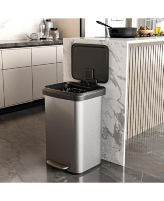 13.2 Gallon Step Trash Can with Soft Close Lid and Deodorizer Compartment