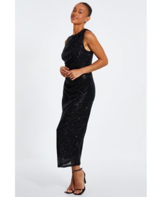 macy's black sequin top