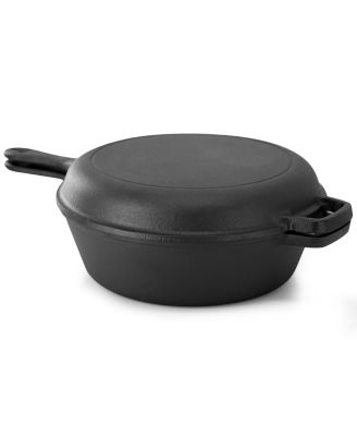 10.5 Inch 2-in-1 Pre-Seasoned Cast Iron Skillet and Fry Pan Set