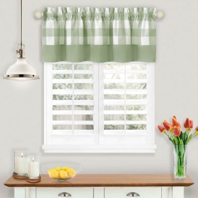 Modern Farmhouse Buffalo Plaid Checkered Rod Pocket Window Valance Curtain