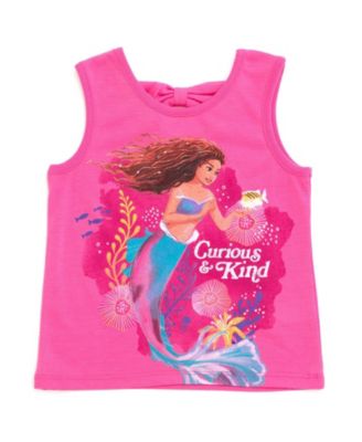 Toddler Girls Princess Ariel Mermaid Live Action Movie Tank Top and Twill Shorts Outfit Set to