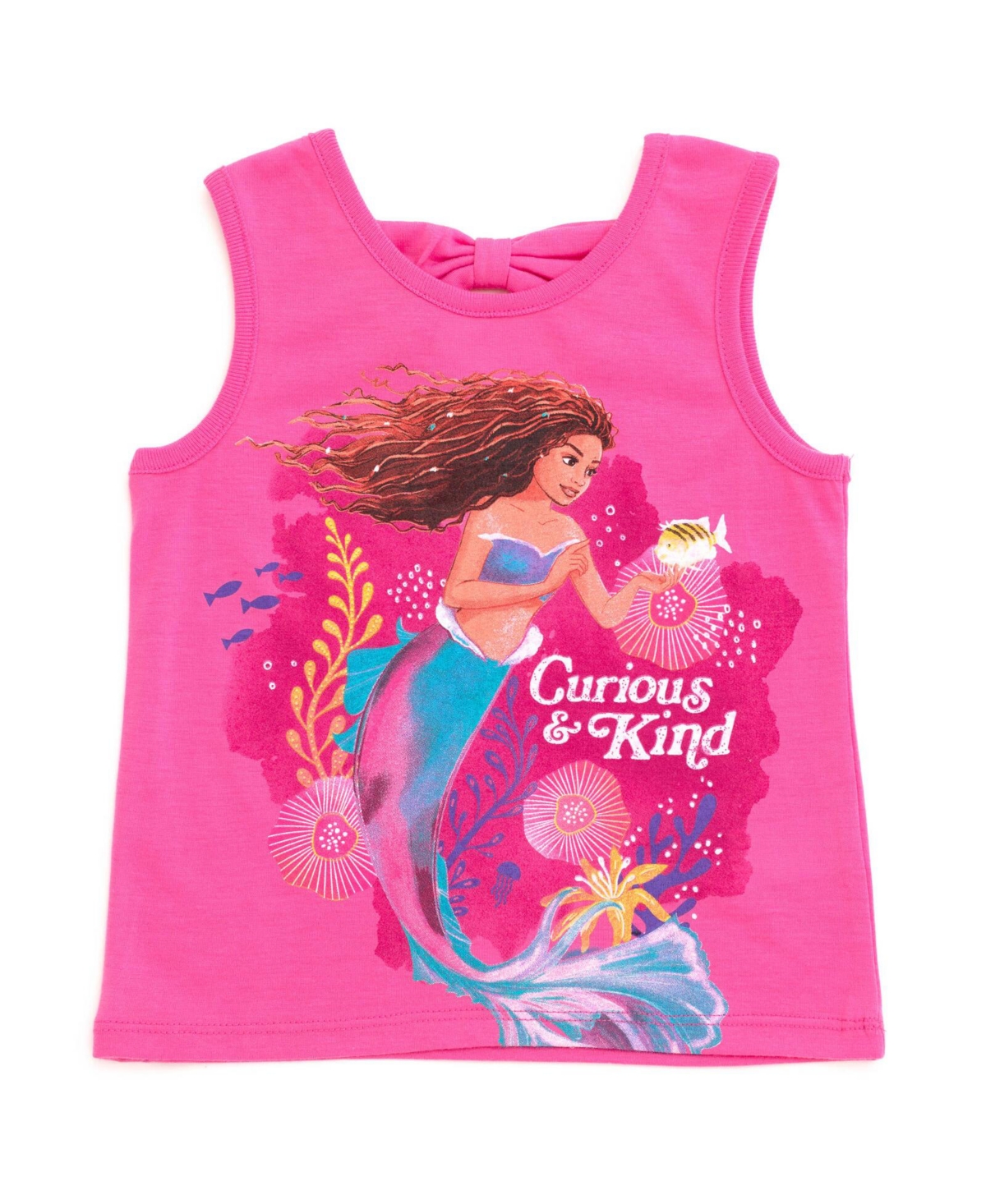 Disney Toddler Girls Princess Ariel Mermaid Live Action Movie Tank Top and Twill Shorts Outfit Set to