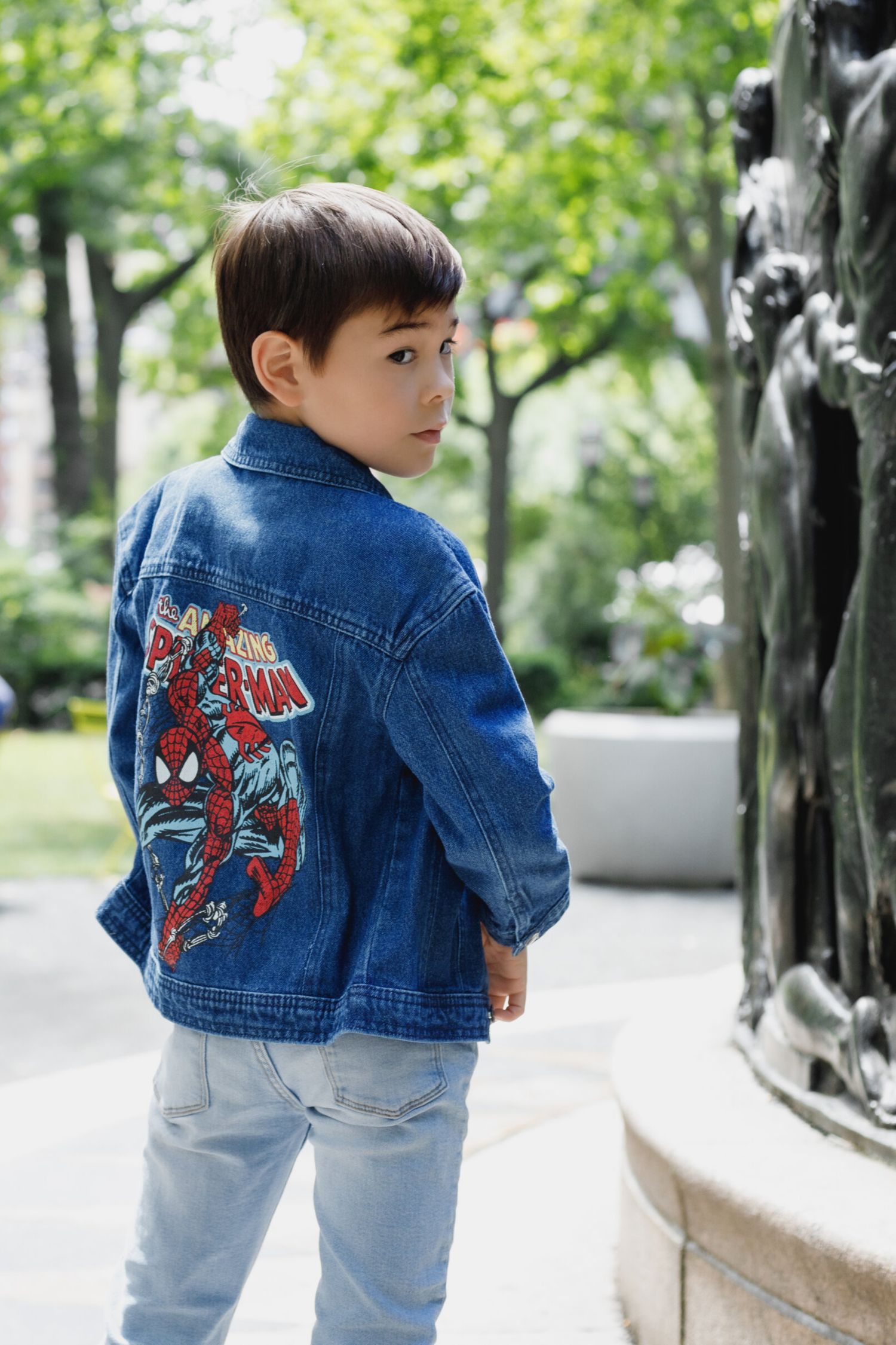 Boys Marvel Spider-Man Denim Jacket to