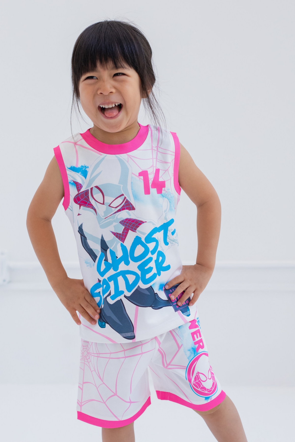 Marvel Toddler Girls Spider-Man Spider-Gwen Ghost Spider Tank Top and Bike Shorts to