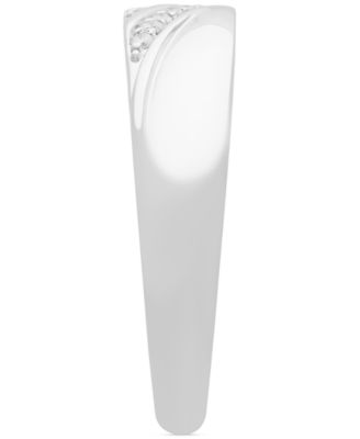 Men's Diamond Diagonal Two Row Wedding Band (1/10 ct. t.w.) in 14k White Gold