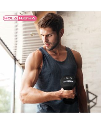 5, 10, and 15 Pound Neoprene Dumbbell Free Hand Weight Set with Rack