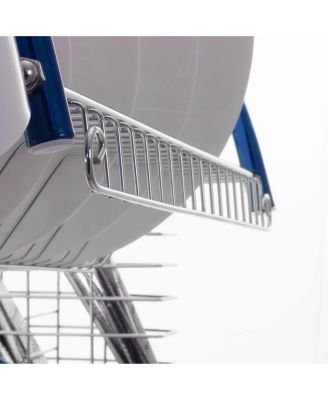 16 Inch Two Shelf Iron Wire Dish Rack in Blue