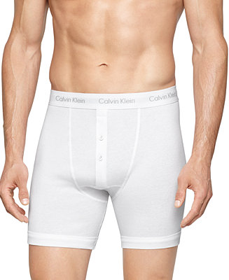 Calvin Klein Button-Fly Boxer Briefs, 3 Pack NB1120 & Reviews - Underwear &  Socks - Men - Macy's