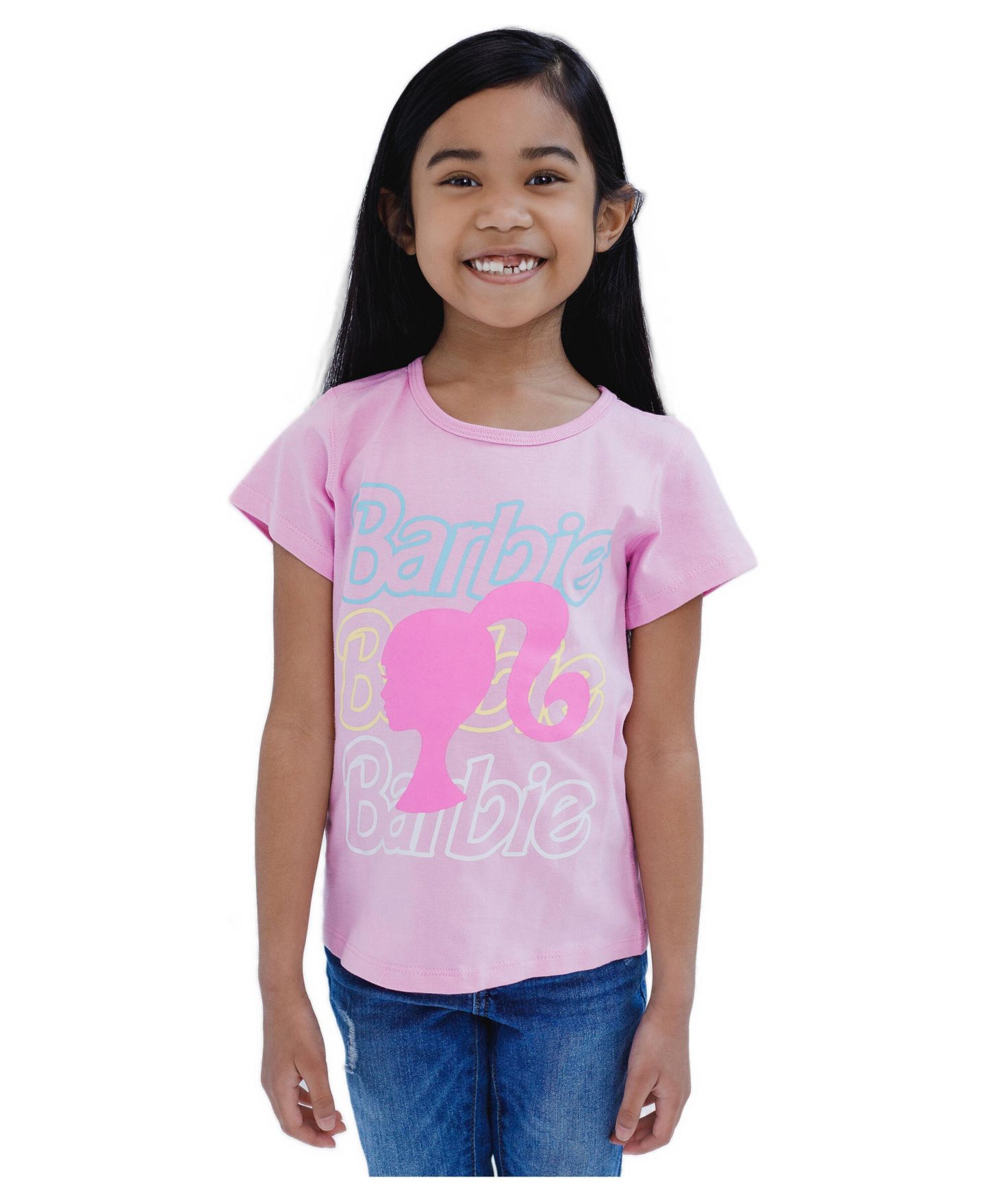 Футболки Barbie Sensory Friendly 2-Pack для девочек, цвет: Фуксия светлый розовый — фото 2