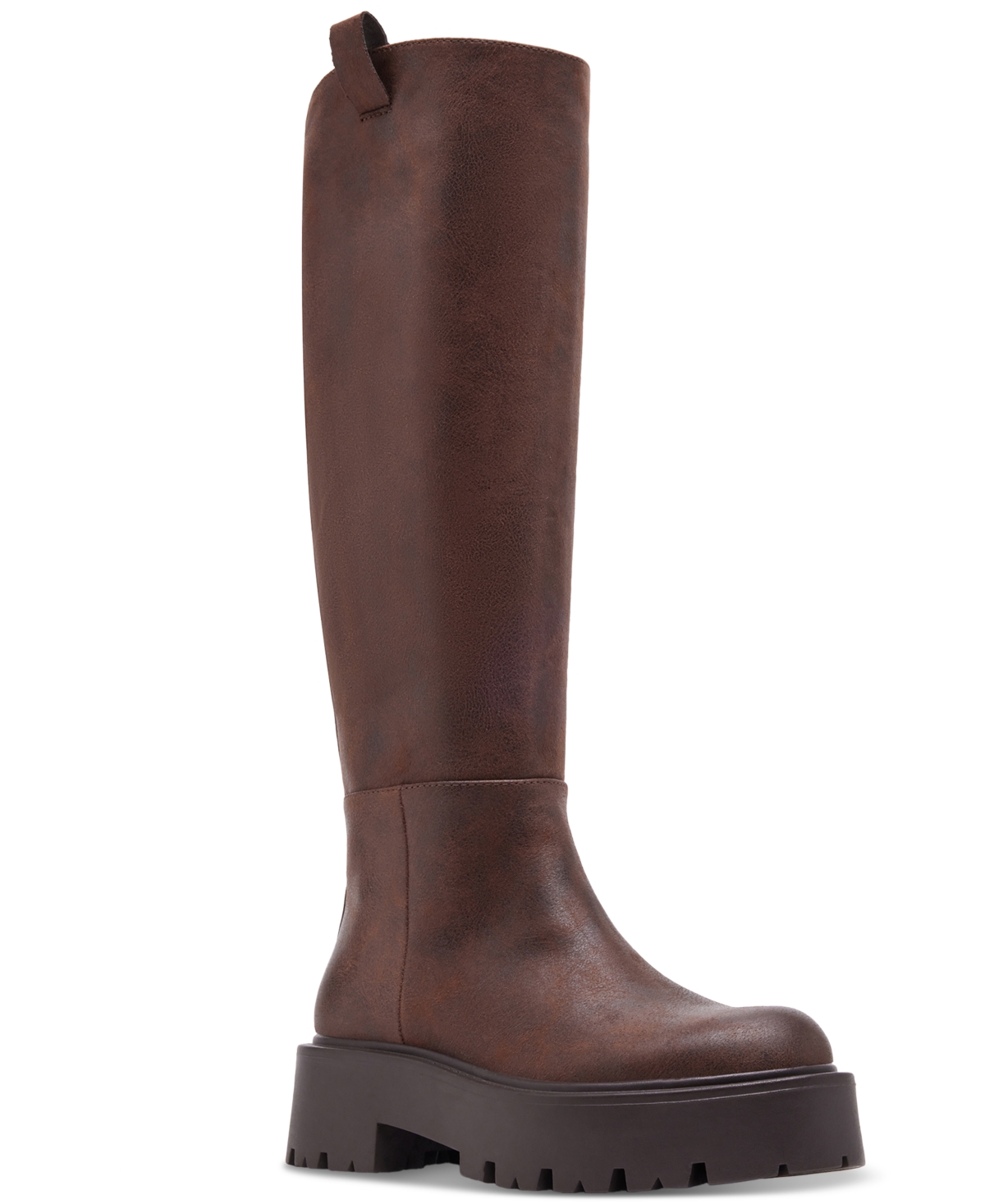 MADDEN GIRL CROW WIDE-CALF LUG-SOLE KNEE HIGH BOOTS 