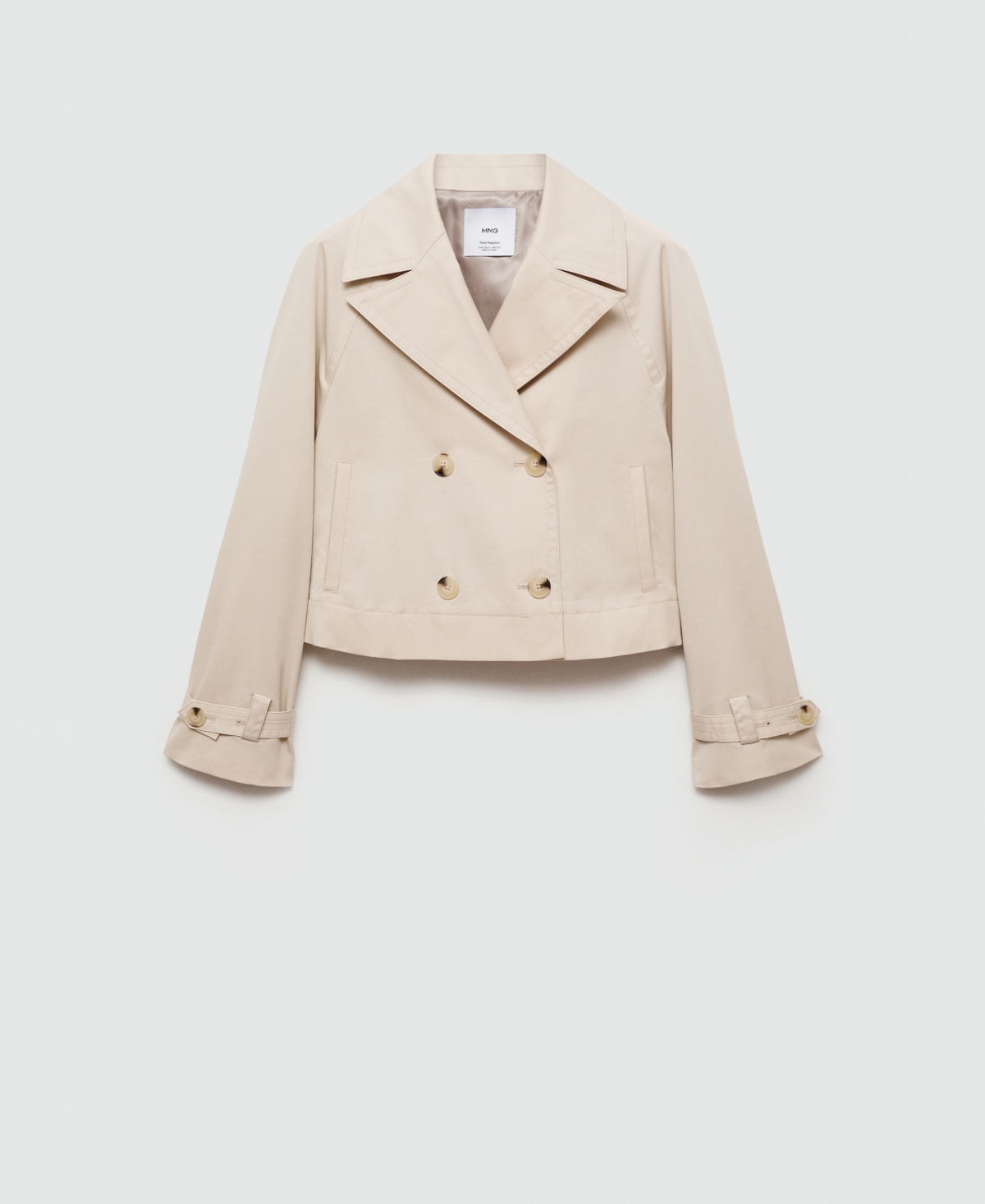 Mango Women's Lapels Detail Cropped Trench Coat