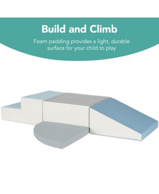 4-Piece Kids Climb and Crawl Soft Foam Block Playset Structures for Child Development