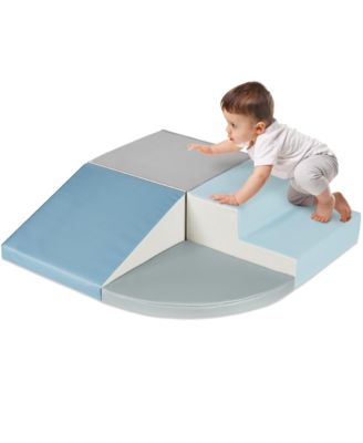 4-Piece Kids Climb and Crawl Soft Foam Block Playset Structures for Child Development