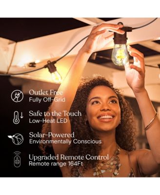 Ambience Pro 27 ft Outdoor Solar LED String Lights with Spiral Bulbs