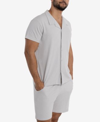 Men's Camp Collar Casual Short Sleeve Button-Up Shirt