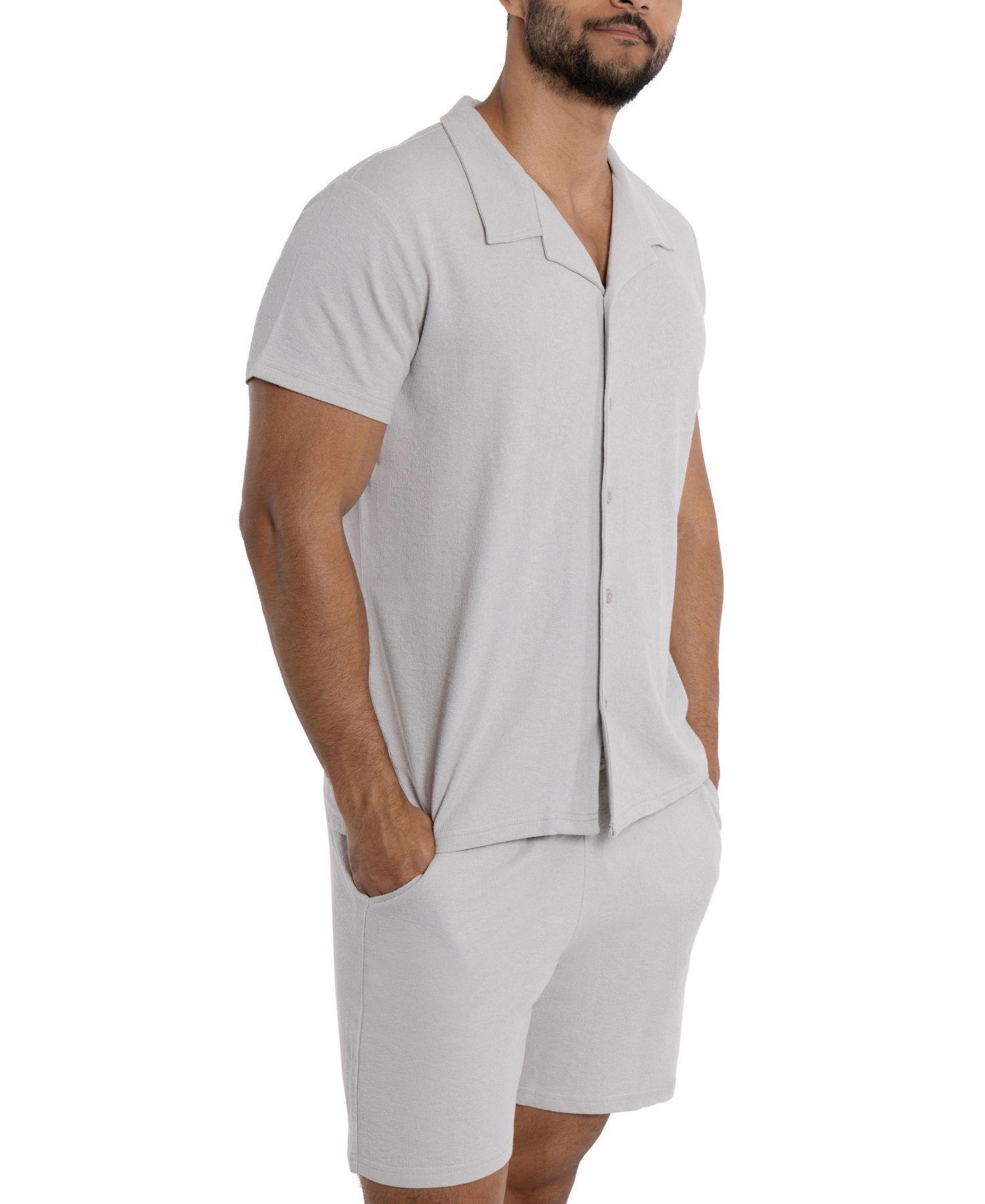 Men's SPRING + MERCER Camp Collar Casual Short Sleeve Button-Up Shirt