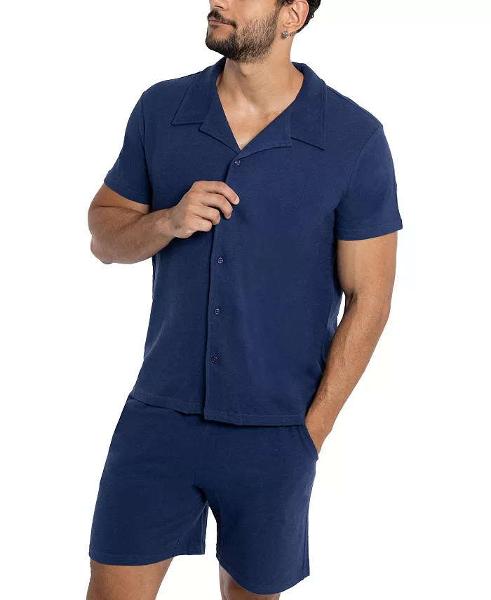 Men's Camp Collar Casual Short Sleeve Button-Up Shirt - thumbnail 2