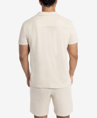 Men's Camp Collar Casual Short Sleeve Button-Up Shirt