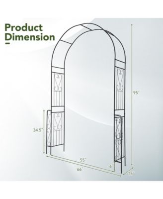 7.9-Foot Metal Garden Arch Backdrop Stand with Fence for Climbing Plants