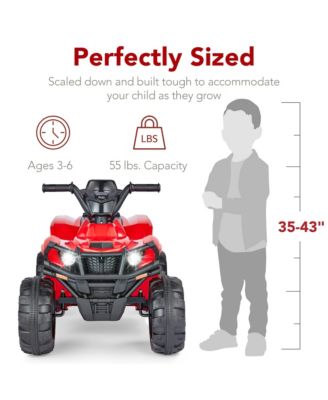12V Kids Ride-On ATV Quad w/ Bluetooth, 2.4mph Max, Treaded Tires, LED Lights, Radio