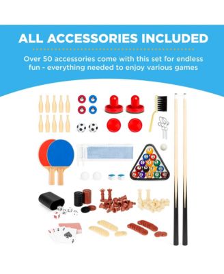 2x4ft 10-in-1 Combo Game Table Set w/ Hockey, Foosball, Pool, Shuffleboard, Ping Pong